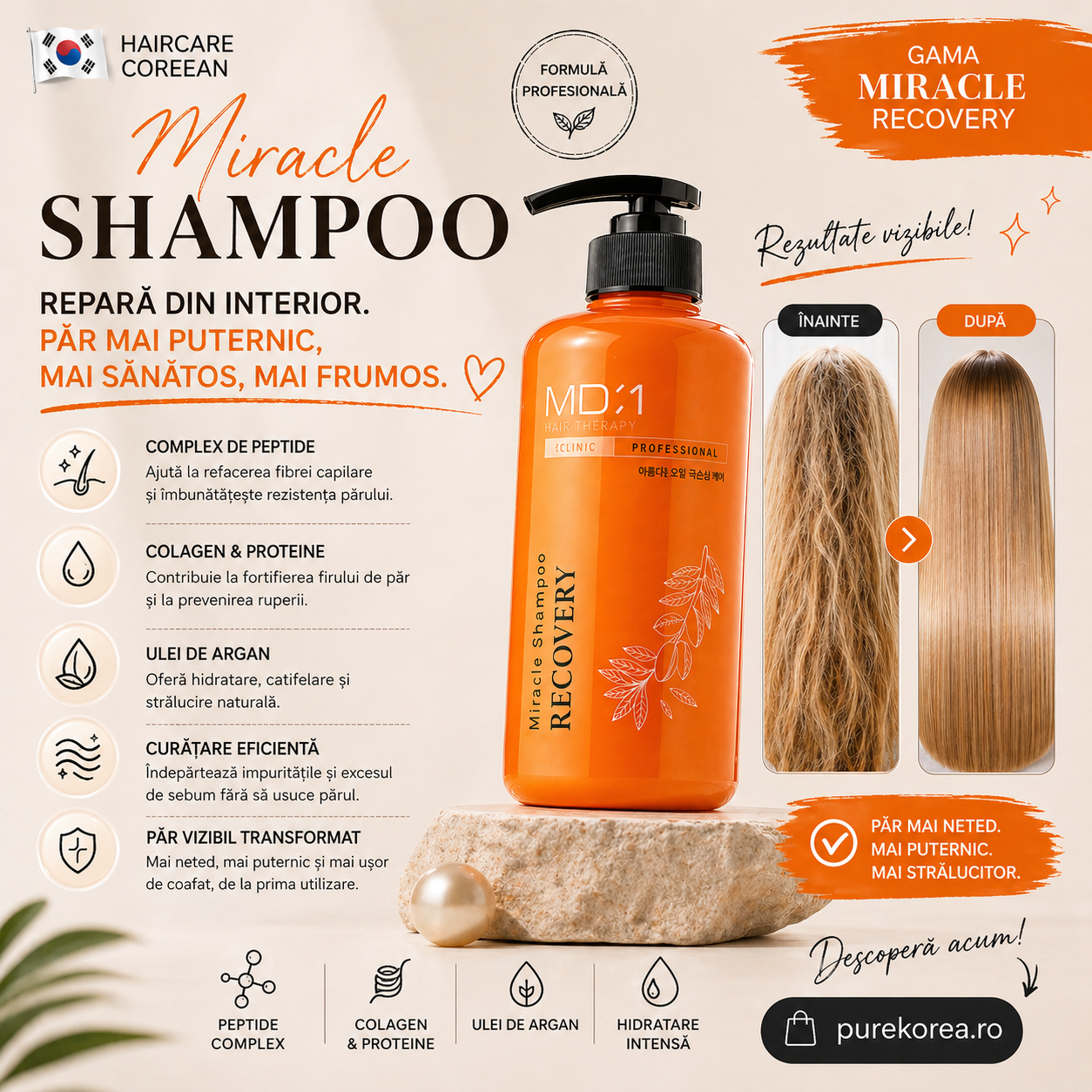 MD-1 Miracle – Șampon pentru Păr Deteriorat – Pure Korea